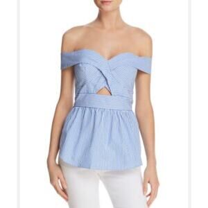 Bardot Sweetheart Off Shoulder Tank WMNS US 8M Cutout Banded Waist Peplum Hem